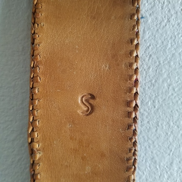 Multi-color Leather Embroidered Belt Size Small - Picture 6 of 12